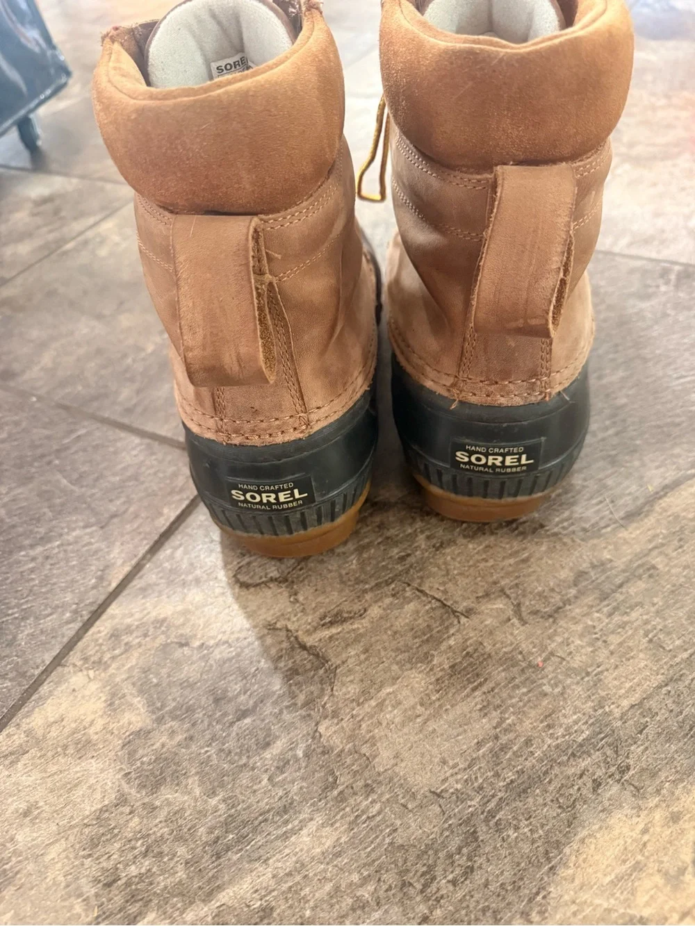 Sorel Men's Brown Leather Lace Up Duck Boots size 12 (Waterproof)
